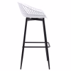 BAR STOOL  WHITE POLYPROPYLENE AND BLACK METAL LEGS 45x45x97Hcm. BAR STOOL  WHITE POLYPROPYLENE AND BLACK METAL LEGS 45x45x97Hcm.