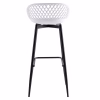 BAR STOOL  WHITE POLYPROPYLENE AND BLACK METAL LEGS 45x45x97Hcm. BAR STOOL  WHITE POLYPROPYLENE AND BLACK METAL LEGS 45x45x97Hcm.
