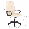 OFFICE CHAIR  ECRU PU LEATHER 63x70x114Hcm.