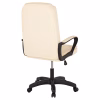 OFFICE CHAIR  ECRU PU LEATHER 63x70x114Hcm.
