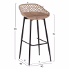 BAR STOOL AVAYA  CAPPUCCINO POLYPROPYLENE-BLACK METAL LEGS 46x48x99Hcm. BAR STOOL AVAYA  CAPPUCCINO POLYPROPYLENE-BLACK METAL LEGS 46x48x99Hcm.