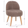 STOOL YASMINE  LOW BACKREST- BOUCLE FABRIC IN LIGHT BROWN COLOR 47x46x64,5Hcm. STOOL YASMINE  LOW BACKREST- BOUCLE FABRIC IN LIGHT BROWN COLOR 47x46x64,5Hcm.
