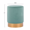 STOOL LEVY  PISTACHIO GREEN VELVET WITH GOLD BASE Φ35x43Hcm. STOOL LEVY  PISTACHIO GREEN VELVET WITH GOLD BASE Φ35x43Hcm.
