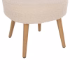 STOOL YASMINE  LOW BACKREST- BOUCLE FABRIC IN WHITE COLOR-WOODEN LEGS 47x46x64,5Hcm. STOOL YASMINE  LOW BACKREST- BOUCLE FABRIC IN WHITE COLOR-WOODEN LEGS 47x46x64,5Hcm.