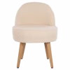 STOOL YASMINE  LOW BACKREST- BOUCLE FABRIC IN WHITE COLOR-WOODEN LEGS 47x46x64,5Hcm. STOOL YASMINE  LOW BACKREST- BOUCLE FABRIC IN WHITE COLOR-WOODEN LEGS 47x46x64,5Hcm.