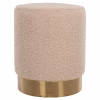 STOOL LEVY  BOUCLE FABRIC ECRU-GOLD BASE Φ35x42Hcm. STOOL LEVY  BOUCLE FABRIC ECRU-GOLD BASE Φ35x42Hcm.