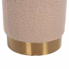 STOOL LEVY  BOUCLE FABRIC ECRU-GOLD BASE Φ35x42Hcm. STOOL LEVY  BOUCLE FABRIC ECRU-GOLD BASE Φ35x42Hcm.