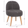STOOL YASMINE  LOW BACKREST- BOUCLE FABRIC IN GREY COLOR-WOODEN LEGS 47x46x64,5Hcm. STOOL YASMINE  LOW BACKREST- BOUCLE FABRIC IN GREY COLOR-WOODEN LEGS 47x46x64,5Hcm.