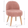 STOOL YASMINE  LOW BACKREST- BOUCLE FABRIC IN DUSTY PINK COLOR-WOODEN LEGS 47x46x64,5Hcm. STOOL YASMINE  LOW BACKREST- BOUCLE FABRIC IN DUSTY PINK COLOR-WOODEN LEGS 47x46x64,5Hcm.