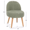 STOOL YASMINE  LOW BACKREST- BOUCLE FABRIC IN PISTACHIO GREEN COLOR-WOODEN LEGS 47x46x64,5Hcm. STOOL YASMINE  LOW BACKREST- BOUCLE FABRIC IN PISTACHIO GREEN COLOR-WOODEN LEGS 47x46x64,5Hcm.