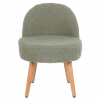 STOOL YASMINE  LOW BACKREST- BOUCLE FABRIC IN PISTACHIO GREEN COLOR-WOODEN LEGS 47x46x64,5Hcm. STOOL YASMINE  LOW BACKREST- BOUCLE FABRIC IN PISTACHIO GREEN COLOR-WOODEN LEGS 47x46x64,5Hcm.