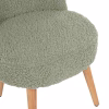 STOOL YASMINE  LOW BACKREST- BOUCLE FABRIC IN PISTACHIO GREEN COLOR-WOODEN LEGS 47x46x64,5Hcm. STOOL YASMINE  LOW BACKREST- BOUCLE FABRIC IN PISTACHIO GREEN COLOR-WOODEN LEGS 47x46x64,5Hcm.