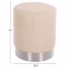 STOOL LEVY  BOUCLE FABRIC WHITE-SILVER BASE Φ35x42Hcm. STOOL LEVY  BOUCLE FABRIC WHITE-SILVER BASE Φ35x42Hcm.