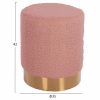 STOOL LEVY  BOUCLE FABRIC DUSTY PINK-GOLD BASE Φ35x42Hcm. STOOL LEVY  BOUCLE FABRIC DUSTY PINK-GOLD BASE Φ35x42Hcm.