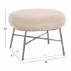 STOOL FOOTREST TRUDI  WHITE BOUCLE FABRIC AND SILVER METAL BASE 56x47x40Hcm. STOOL FOOTREST TRUDI  WHITE BOUCLE FABRIC AND SILVER METAL BASE 56x47x40Hcm.