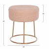 STOOL KARLO  ECRU BOUCLE FABRIC WITH GOLD BASE Φ35x41Hcm. STOOL KARLO  ECRU BOUCLE FABRIC WITH GOLD BASE Φ35x41Hcm.