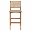 Bar Stool with Back NESHA Natural TEAK Wood - Beige Rope 45x57x110cm. Bar Stool with Back NESHA Natural TEAK Wood - Beige Rope 45x57x110cm.