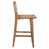 Bar Stool with Back NESHA Natural TEAK Wood - Beige Rope 45x57x110cm. Bar Stool with Back NESHA Natural TEAK Wood - Beige Rope 45x57x110cm.