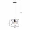 CEILING PENDANT LAMP  BLACK METAL CAP 18x17x120Hcm.