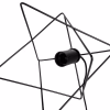 CEILING PENDANT LAMP  BLACK METAL CAP 18x17x120Hcm.