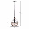 CEILING PENDANT LAMP  BLACK METAL-ROPE 24,5x21,5x125Hcm.