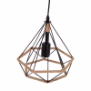 CEILING PENDANT LAMP  BLACK METAL-ROPE 24,5x21,5x125Hcm.