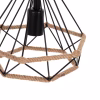 CEILING PENDANT LAMP  BLACK METAL-ROPE 24,5x21,5x125Hcm.