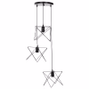 CEILING PENDANT LAMP  3-LIGHT BLACK METAL Φ23x122Hcm.