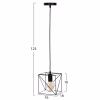 CEILING PENDANT LAMP  BLACK METAL CUBE 16x16x123Hcm.