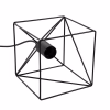 CEILING PENDANT LAMP  BLACK METAL CUBE 16x16x123Hcm.