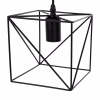 CEILING PENDANT LAMP  BLACK METAL CUBE 16x16x123Hcm.