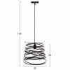 CEILING PENDANT LAMP  BLACK METAL CYLINDRICAL CAP 22-33x130Hcm.