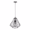 CEILING PENDANT LAMP  BLACK METAL MESH CAP 36x30x130Hcm.