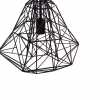 CEILING PENDANT LAMP  BLACK METAL MESH CAP 36x30x130Hcm.