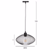 CEILING PENDANT LAMP  BLACK METAL MESH CAP Φ30x125Hcm.