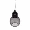 CEILING PENDANT LAMP  BLACK METAL MESH CAP Φ13x125Hcm.