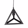 CEILING PENDANT LAMP  3 BLACK METAL CAPS PYRAMID Φ23x124Hcm.