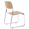 Conference Office chair Mabel chromed with mocha PU 47x48x78H cm