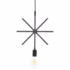 CEILING PENDANT LUMINAIRE  BLACK METAL STAR 34x40x106H cm.