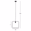 CEILING PENDANT LUMINAIRE  BLACK METAL 33x33x134Hcm.