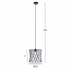 CEILING PENDANT LUMINAIRE  BLACK METAL-WHITE SYNTHETIC FABRIC Φ25x120Hcm.