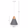 CEILING PENDANT LAMP  GREY METAL CAP Φ21,5x115Hcm.