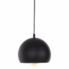 CEILING PENDANT LUMINAIRE  BLACK ALUMINUM SPHERICAL CAP Φ20x113Hcm.