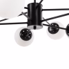CEILING PENDANT MULTI-LIGHT  BLACK METAL WHITE GLASS Φ90x97,5Hcm.