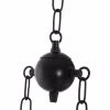 CEILING PENDANT 6-LIGHT  WOODEN FISH-BLACK METAL-GLASS 95x35x116H cm.