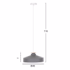 CEILING PENDANT LAMP  GREY METAL CAP Φ40x116Hcm.