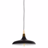 CEILING PENDANT LAMP  BLACK METAL-WOODEN DETAIL ON TOP 35x35x112H cm.