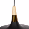 CEILING PENDANT LAMP  BLACK METAL-WOODEN DETAIL ON TOP 35x35x112H cm.