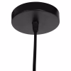 CEILING PENDANT LAMP  BLACK METAL-WOODEN DETAIL ON TOP 35x35x112H cm.