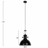 CEILING PENDANT LAMP  BLACK METAL-WHITE GLASS 30,5x30,5x118H cm.